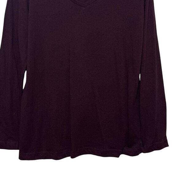 Charter Club Intimates Long Sleeve Pajama Top Womens Large Burgundy New - Picture 4 of 7